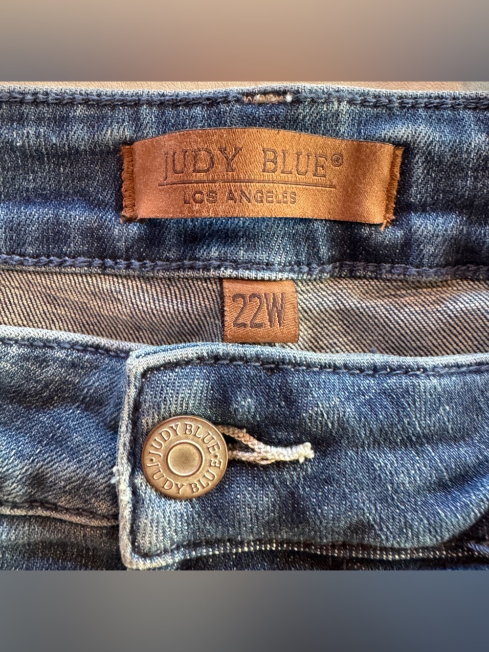 NWT Judy Blue Capri Med Blue Cropped Jeans JB78114 Tummy Control Top (22W) - Picture 5 of 16